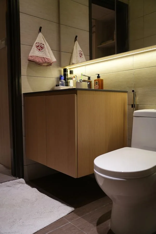 Vanity cabinetry · Light Oak